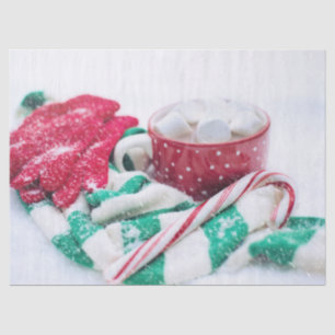 Hot Cocoa   Candy Cane   Scarf & Mitts Christmas Tissue Paper
