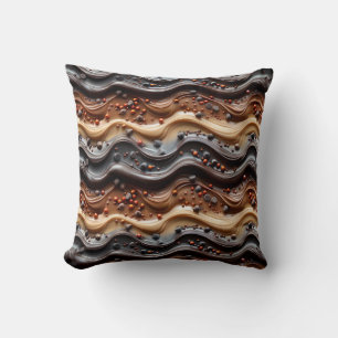 Hot Cocoa Chocoholic Funny Humor Modern Brown  Cushion