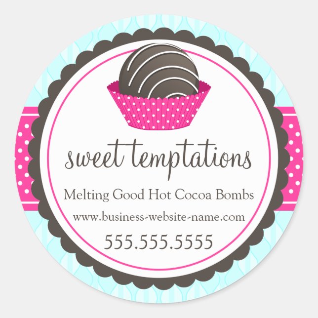 Hot Cocoa Chocolate Bombs Classic Round Sticker (Front)