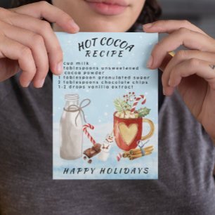 Hot Cocoa Chocolate Recipe  Christmas  Postcard