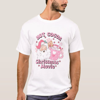 "Hot Cocoa Christmas Movies" Vintage Santa T-Shirt