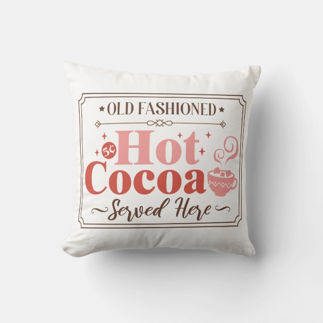 Hot Cocoa Christmas Sign Cushion (Front)