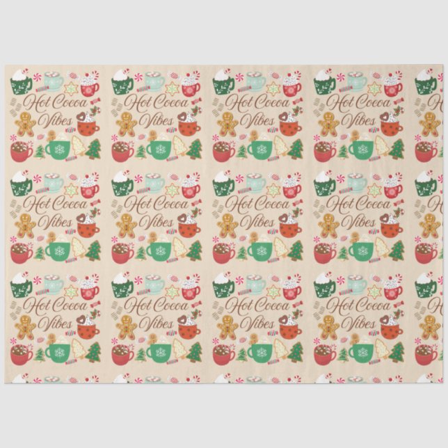 Hot Cocoa Christmas Vibes Tissue Paper (Front)