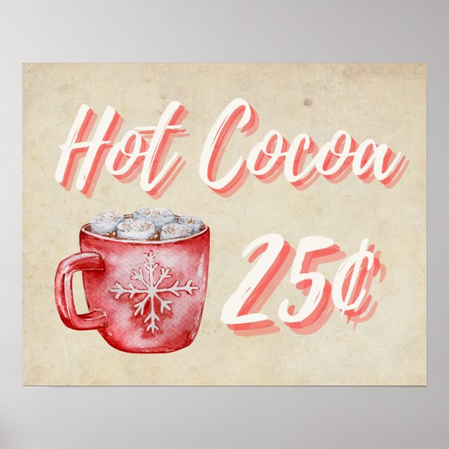 Hot Cocoa Christmas Wall Art Decor Poster (Front)
