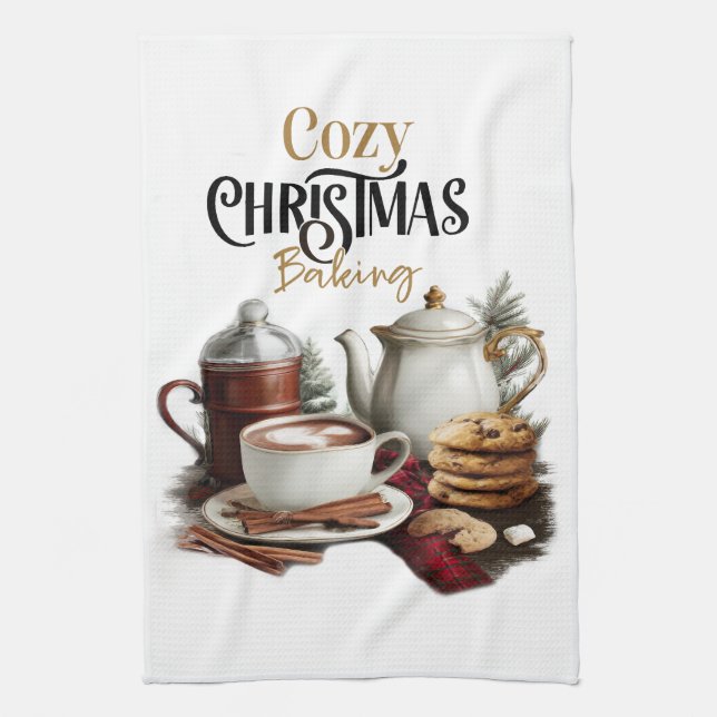 Hot Cocoa & Cookie Tea Towel (Vertical)