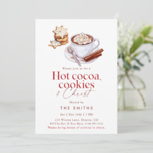 Hot Cocoa Cookies & Christ Christmas Party Invitation
