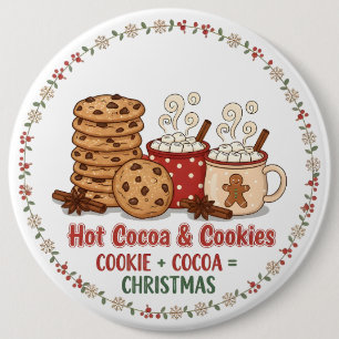 Hot Cocoa & Cookies Christmas 6 Cm Round Badge