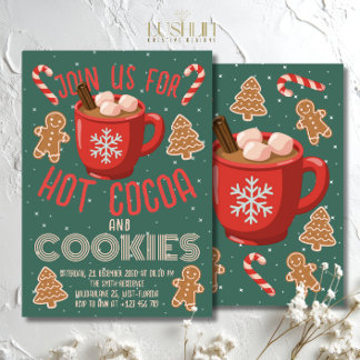 Hot Cocoa & Cookies Holiday Invitation | Christmas