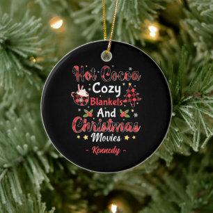Hot Cocoa, Cosy Blankets and Christmas Movies Ceramic Tree Decoration