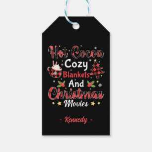 Hot Cocoa, Cozy Blankets and Christmas Movies Gift Tags