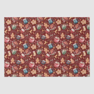 Hot Cocoa Gingerbread Cookies Rustic Christmas Tissue Paper