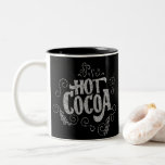 Hot Cocoa Hand Lettering Chalkboard Two-Tone Coffee Mug<br><div class="desc">This chalkboard hot cocoa mug features chalk hand lettering that says "Hot Cocoa" on a faux chalkboard background. The chalkboard is surrounded by a wooden frame. (The chalkboard and the frame are from a photograph. There is no actual frame) The lettering features decorative swashes and ornamental swirls.</div>