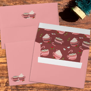 Hot Cocoa Mugs Pink Holidays Envelope