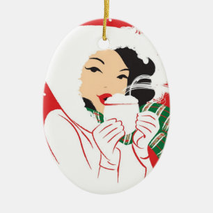 Hot Cocoa Oval Ornament