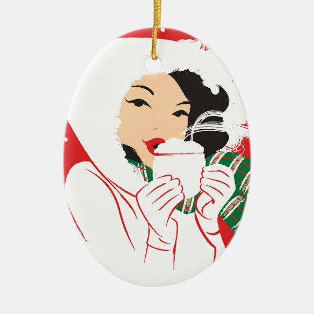 Hot Cocoa Oval Ornament (Front)