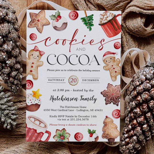 Hot Cocoa Party Invitation - Cookies and Cocoa (Hot Cocoa Party Invitation - Cookies and Cocoa)
