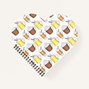 Hot Cocoa Rum Eggnog Winter Holiday Drinks Xmas Notebook