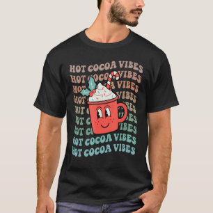 Hot Cocoa Vibes Retro Christmas Peppermint Hot Cho T-Shirt