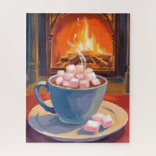 Hot Cocoa Winter Fireplace Jigsaw Puzzle