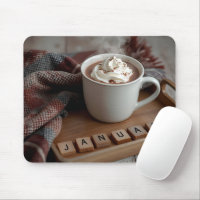 Hot Cocoa With January Word Tiles