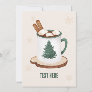 Hot cocoa with marshmallow holiday card