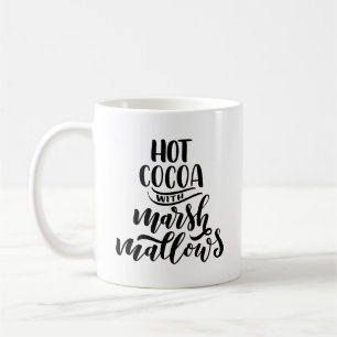 Hot Cocoa With Marshmallows Typography Mug