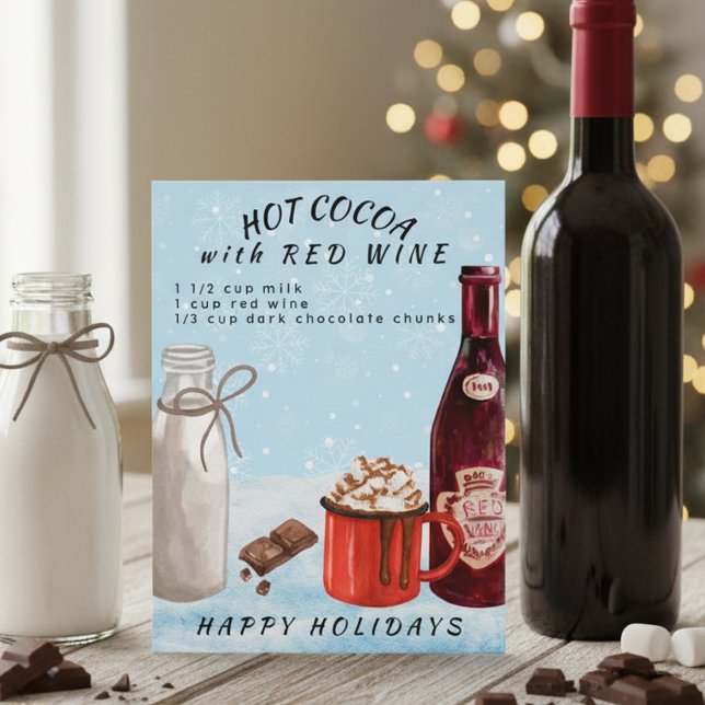 Hot Cocoa with Red Wine Chocolate Recipe Postcard (Creator Uploaded)