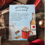 Hot Cocoa with Rum Chocolate Recipe Postcard<br><div class="desc">This design may be personalised in the area provided by changing the photo and/or text. Or it can be customised by clicking Personalise this Template and then choosing the click to customise further option and delete or change the colour of the background, add text, change the text colour or style,...</div>