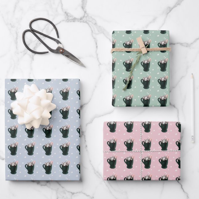 Hot Cocoa Wrapping Paper Set (Front)