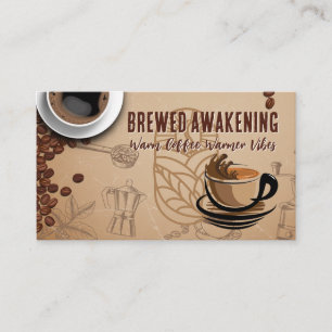 Hot Coffee Cafe Barista Business Card