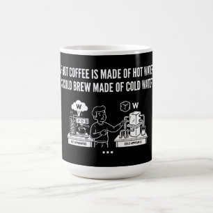 Hot Coffee Cold Brew Water Funny Question Mug