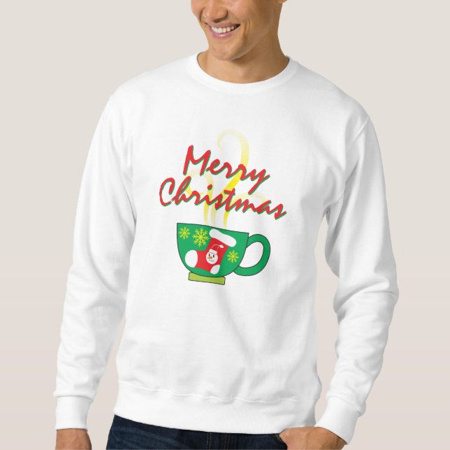 Hot Coffee Cup w/ Merry Christmas Shirt Men Women (Front)