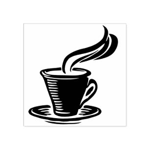 Hot Coffee Rubber Stamp