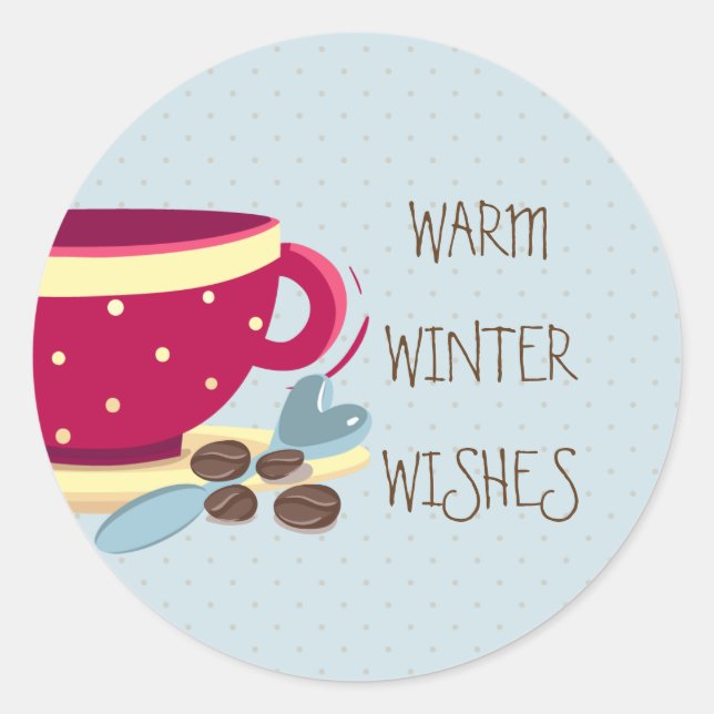 Hot Coffee Warmest Winter Wishes stickers (Front)