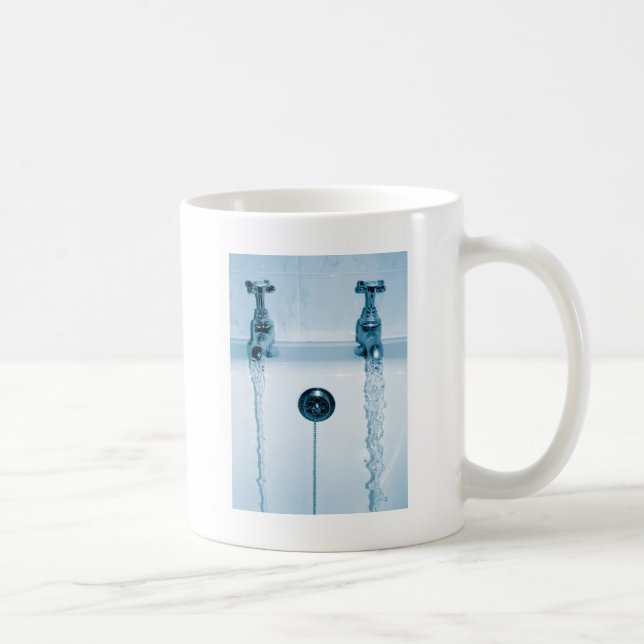 Hot & Cold Water, Bath time, Running Faucets Coffee Mug (Right)