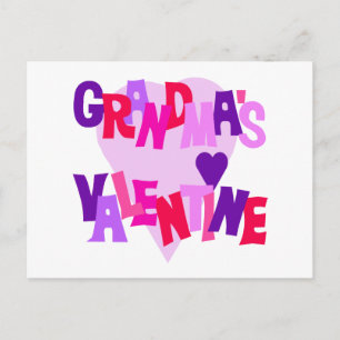 Hot Colors Heart Grandma's Valentine Holiday Postcard