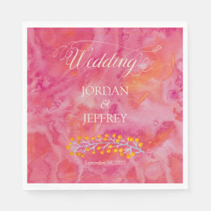 Hot Colour Romantic Wedding Napkin
