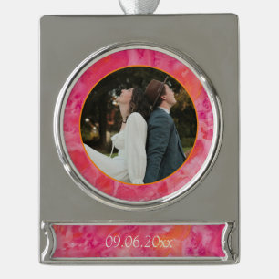 Hot Colour Romantic Wedding Silver Plated Banner Ornament
