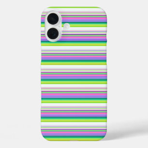 Hot colourful neon stripes iPhone 16 plus case