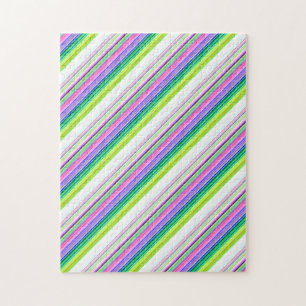 Hot colourful neon stripes jigsaw puzzle
