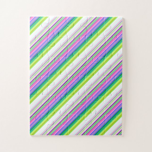 Hot colourful neon stripes jigsaw puzzle (Vertical)