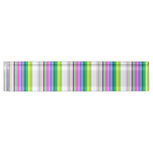 Hot colourful neon stripes nameplate