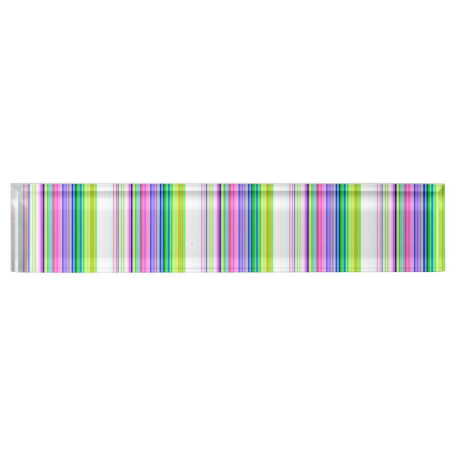 Hot colourful neon stripes nameplate (Front)