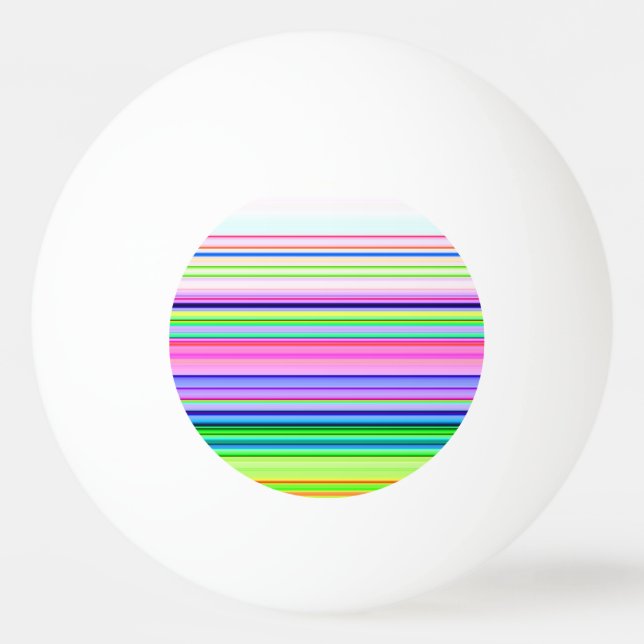 Hot colourful neon stripes ping pong ball (Front)