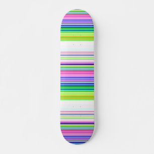 Hot colourful neon stripes skateboard