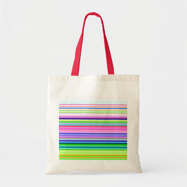 Hot colourful neon stripes tote bag (Front)