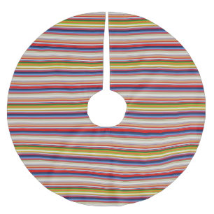 Hot colourful stripes brushed polyester tree skirt