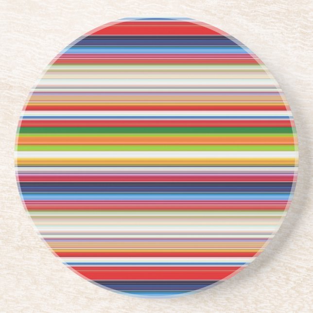Hot colourful stripes coaster (Front)