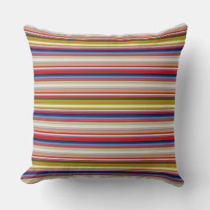Hot colourful stripes cushion