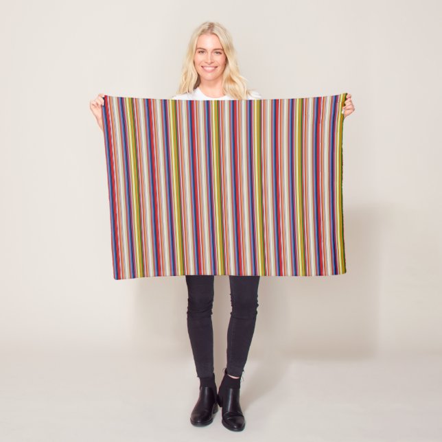 Hot colourful stripes fleece blanket (In Situ)